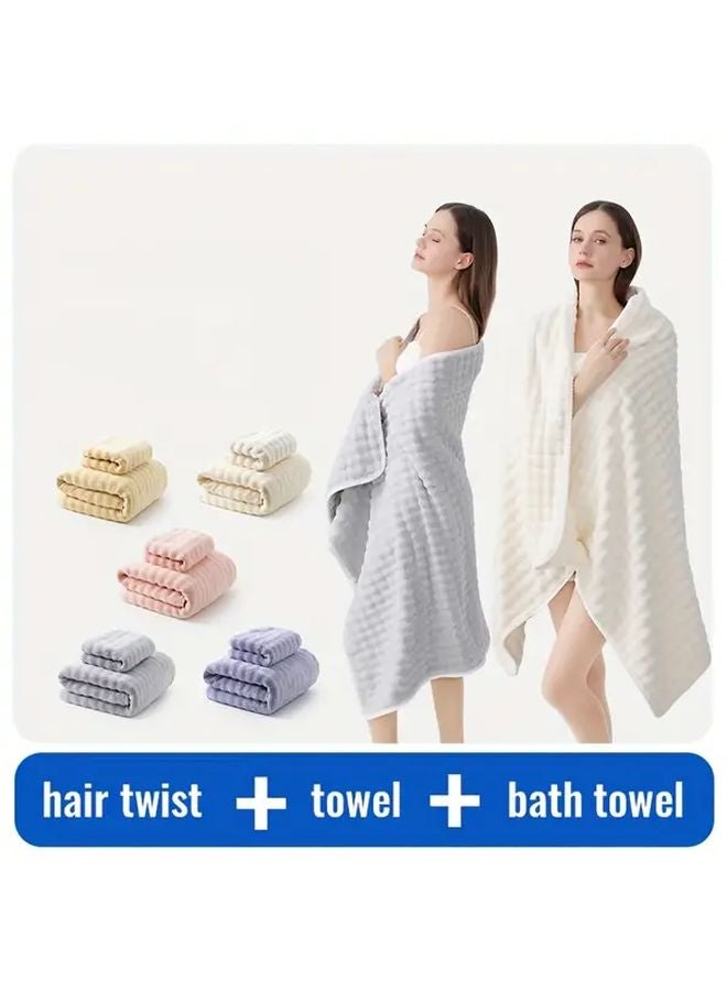 JSEA Quick Drying Hair Towel Cap Set Thickened Absorbent Travel Portable For Women - Image 1